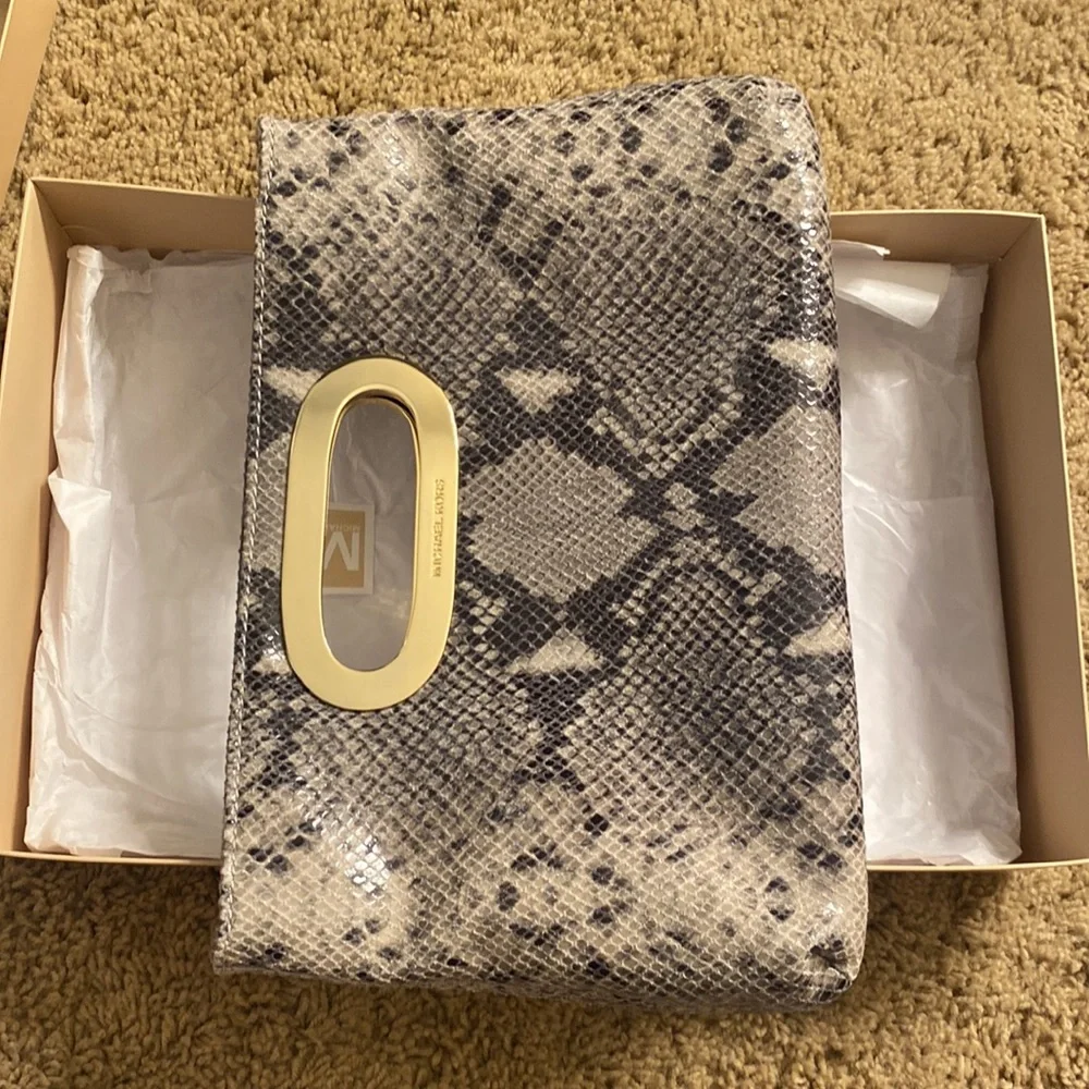 Michael Kors leather clutch snake skin (New) - Picture 3 of 7